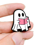 Silicone Focal Beads Halloween White Ghost Reading Book 20pcs 5