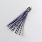 Multi Patterned PU Leather Tassel Keychain Charms 10cm 6pcs 10