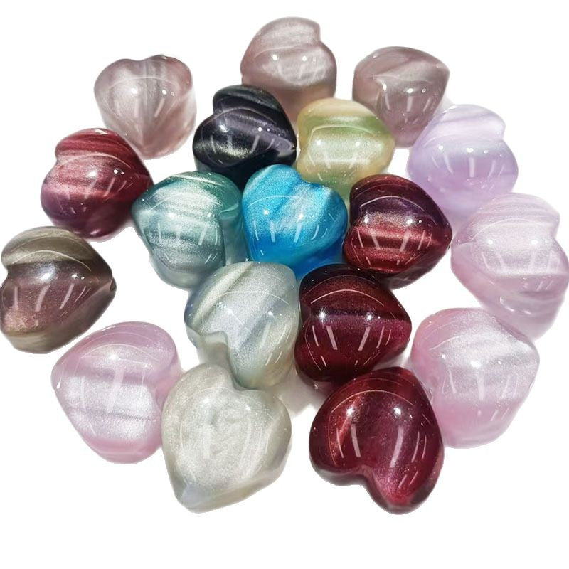 Fantasy Gradient Heart Resin Beads 20mm Pearlescent Purple Blue 20pcs 5