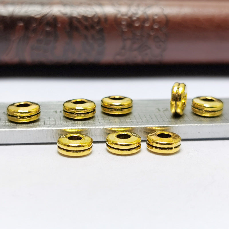 Alloy Double-Layer Spacer Beads 5mm 6mm Antique Gold Silver 100pcs 2