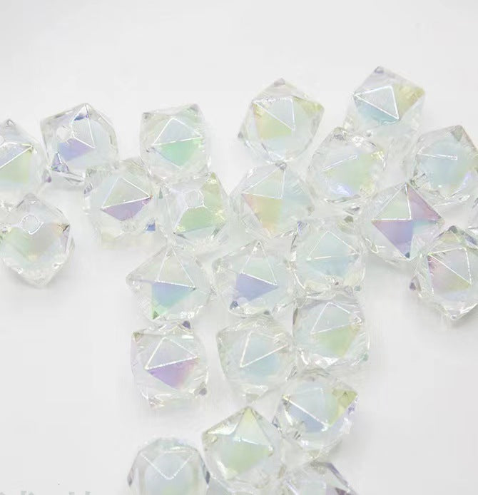Faceted Acrylic Beads 16mm Diamond Shape Rainbow Assorted 200pcs