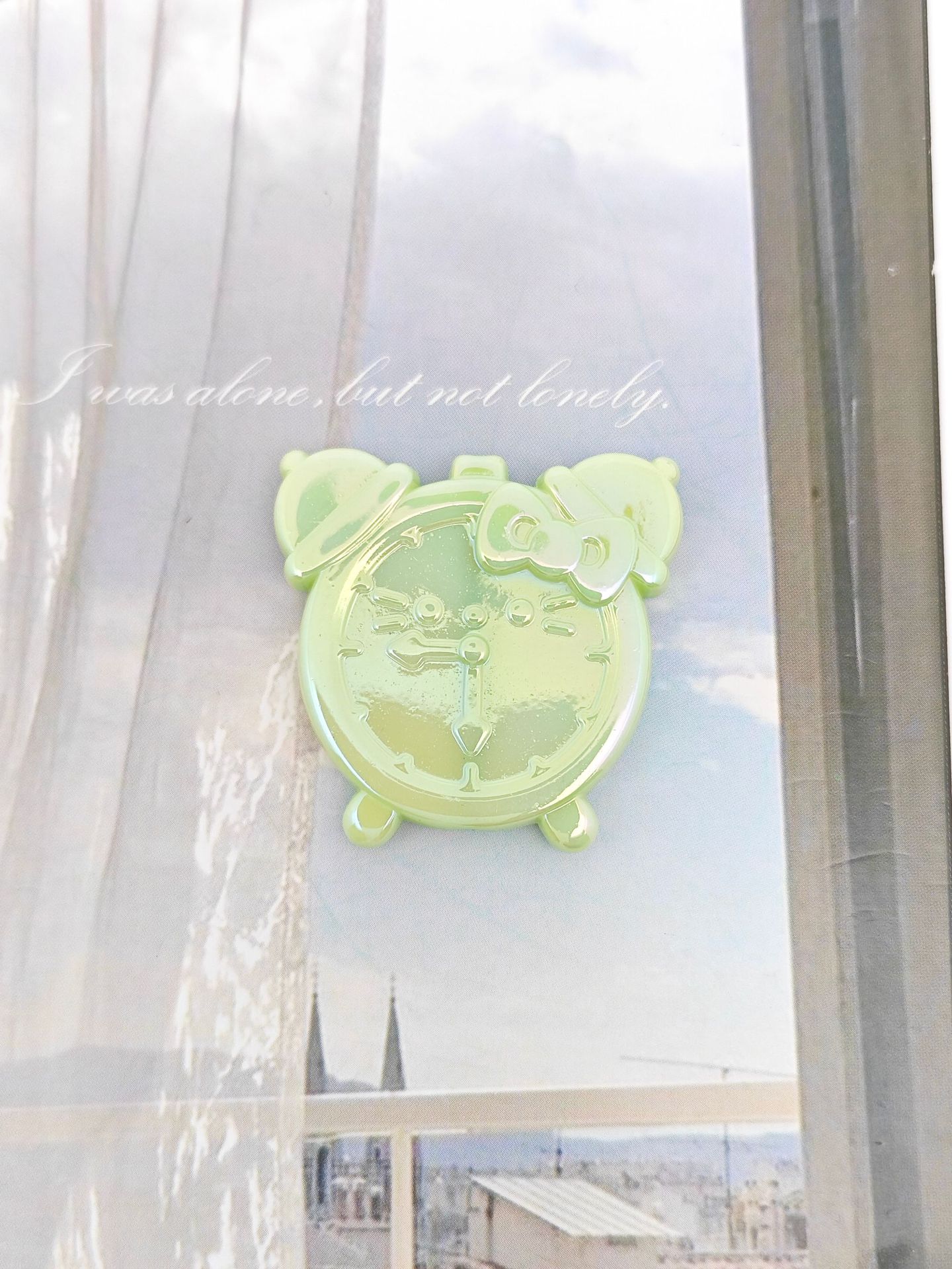 Plated Flat Hello Kitty Alarm Clock Acrylic Beads 33mm 50pcs 13