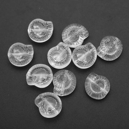 Electroplated Snail Glass Beads 12mm Transparent Iridescent 30pcs 21