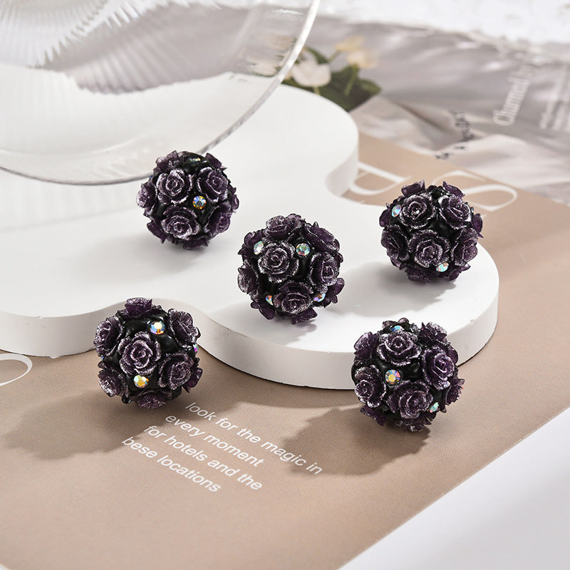 Flower Cluster Clay Beads 19mm Camellia Diamond Polymer 30pcs 6