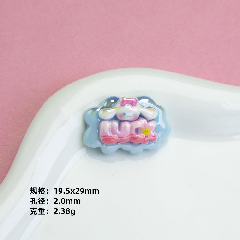 Plating Sanrio Character Word Sign Resin Beads Glossy Cloud Shape 10pcs 11