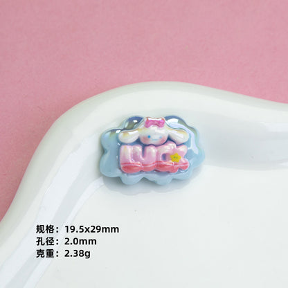 Plating Sanrio Character Word Sign Resin Beads Glossy Cloud Shape 10pcs 11