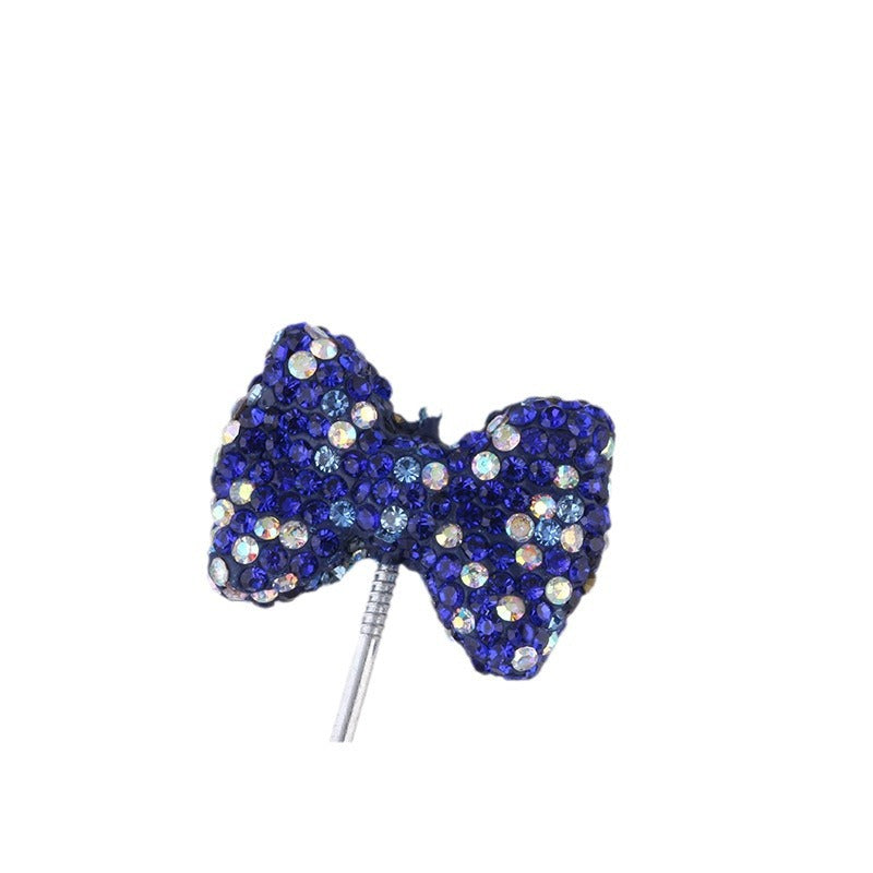 Rhinestone Bow Clay Beads 30mm Full Covered 5pcs 5