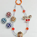 Rhinestone Bubblegum Beads 18mm Chain Enlaced Mixed Colors 4pcs 2