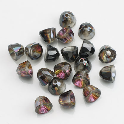 Bell Electroplated Glass Beads 8mm Sparkling Mixed Colors 50pcs 7