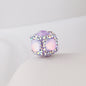 Opal Wrapped Polymer Clay Square Rhinestone Beads 20mm 6pcs 7