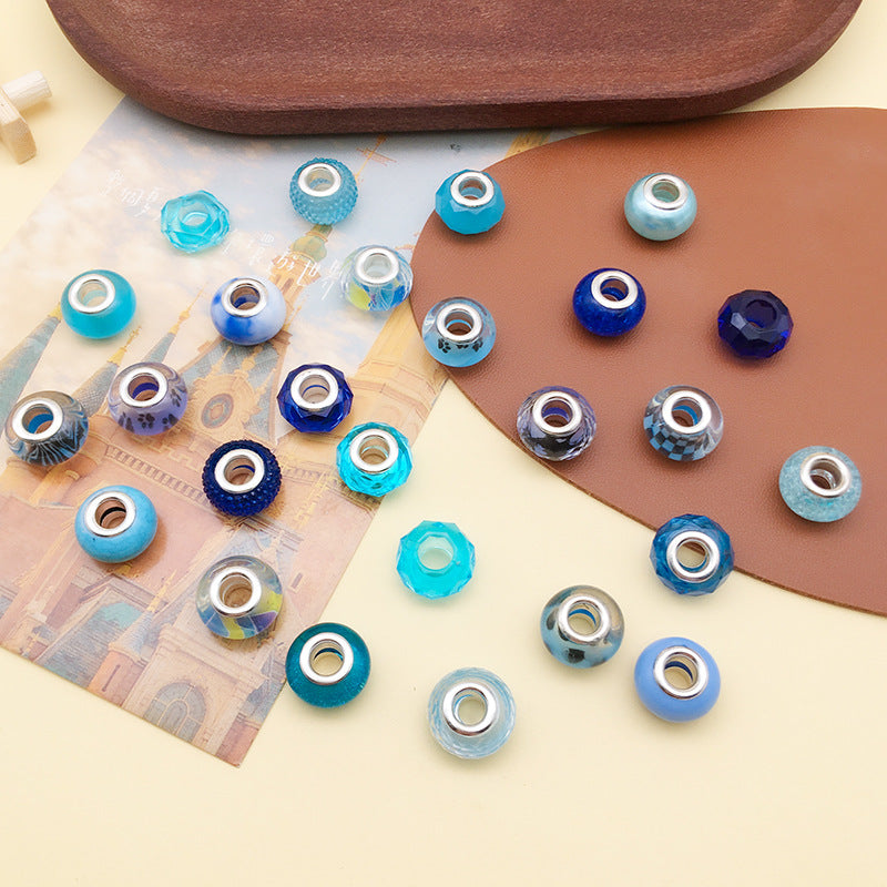 Blue Tone Resin Spacer Beads Mixed Shapes Multicolor 40pcs 3