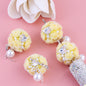 Flower Cluster Round Clay Beads 22mm Tassel Rose Gem 5pcs 12