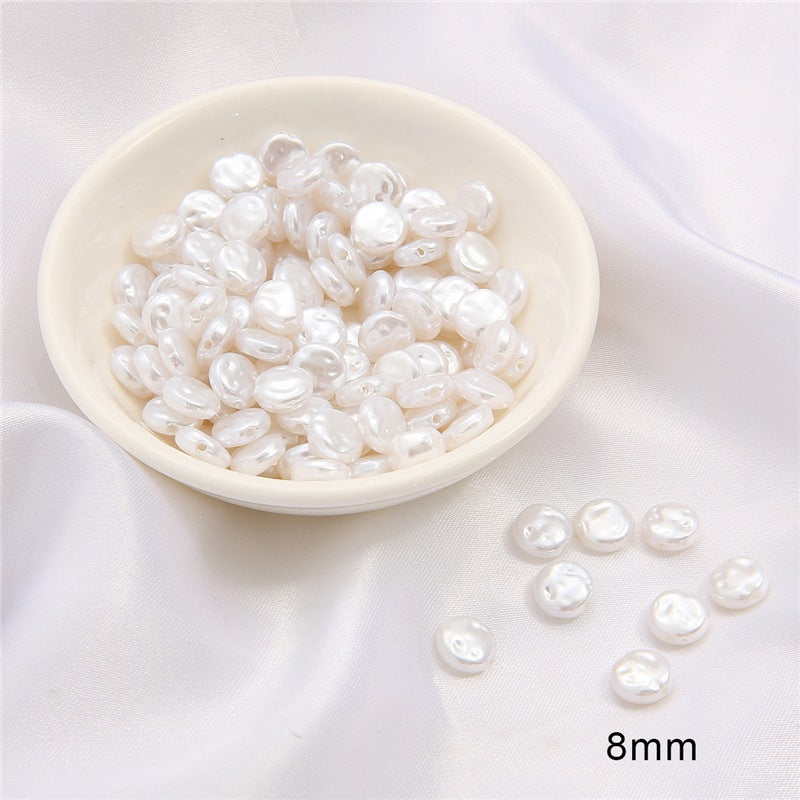 Imitation Baroque Flat Acrylic Beads 8-10-12mm Irregular ABS Plastic 100pcs 3