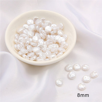 Imitation Baroque Flat Acrylic Beads 8-10-12mm Irregular ABS Plastic 100pcs 3