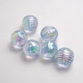 Transparent Plating Round Acrylic Beads 16mm Screw Thread 50pcs 4