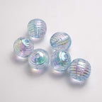 Transparent Plating Round Acrylic Beads 16mm Screw Thread 50pcs 4