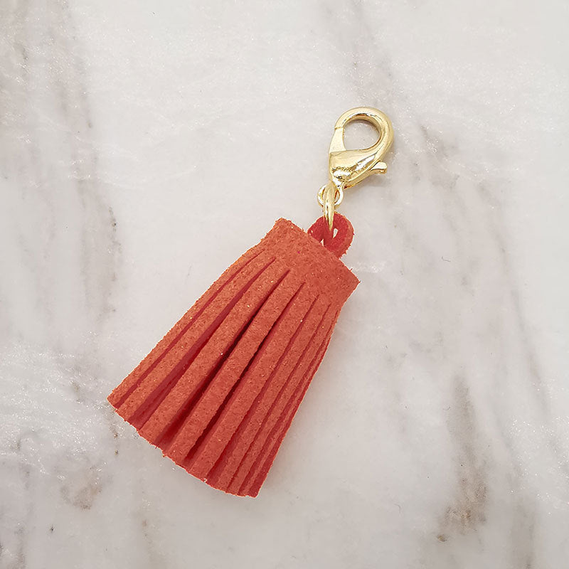 Mini Chunky Tassel Keychain PU Leather with Metal Clasp 8pcs 21