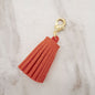 Mini Chunky Tassel Keychain PU Leather with Metal Clasp 8pcs 21