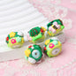 Hand Painted Animal Cream Cake Acrylic Beads 18-23mm Colorful 10pcs 19