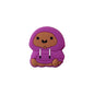 Silicone Focal Beads Cartoon Chicken Wearing Purple Hoodie 20pcs 8