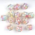 Embellished Bubblegum Beads 19mm Iridescent Star Cluster 5pcs