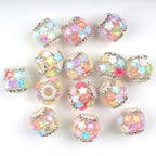 Embellished Bubblegum Beads 19mm Iridescent Star Cluster 5pcs