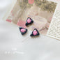 Silicone Focal Beads Sassy Barbie Style Baking Painted Alloy Black Pink 12