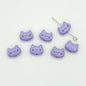 Kitten Metal Beads 12mm Baking Painted Colorful 10pcs 9