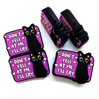 Silicone Focal Beads Tearing Kitten Purple Background with Text 20pcs 2