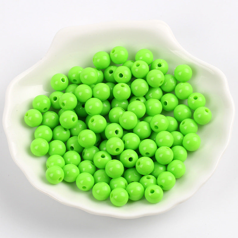 Solid Color Round Acrylic Beads 6mm Glossy Finish 600pcs 17