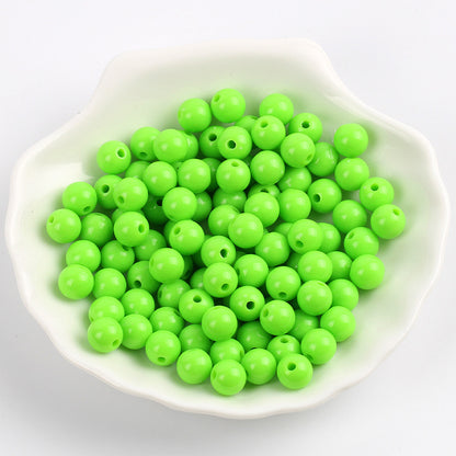 Solid Color Round Acrylic Beads 6mm Glossy Finish 600pcs 17