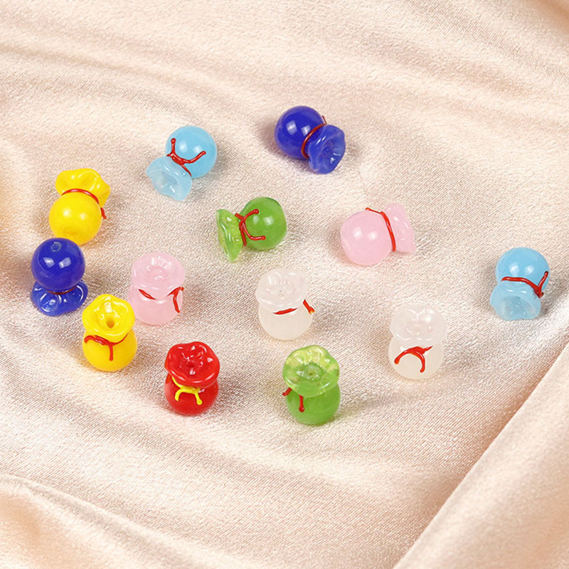 Lampwork Glass Beads Money Bags 10x12mm 12x15mm Mixed Colors 50pcs 4