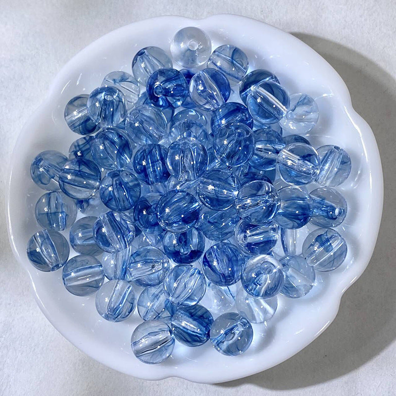 Imitation Crystal Resin Beads 10mm Round Glossy Gradient 100pcs 2