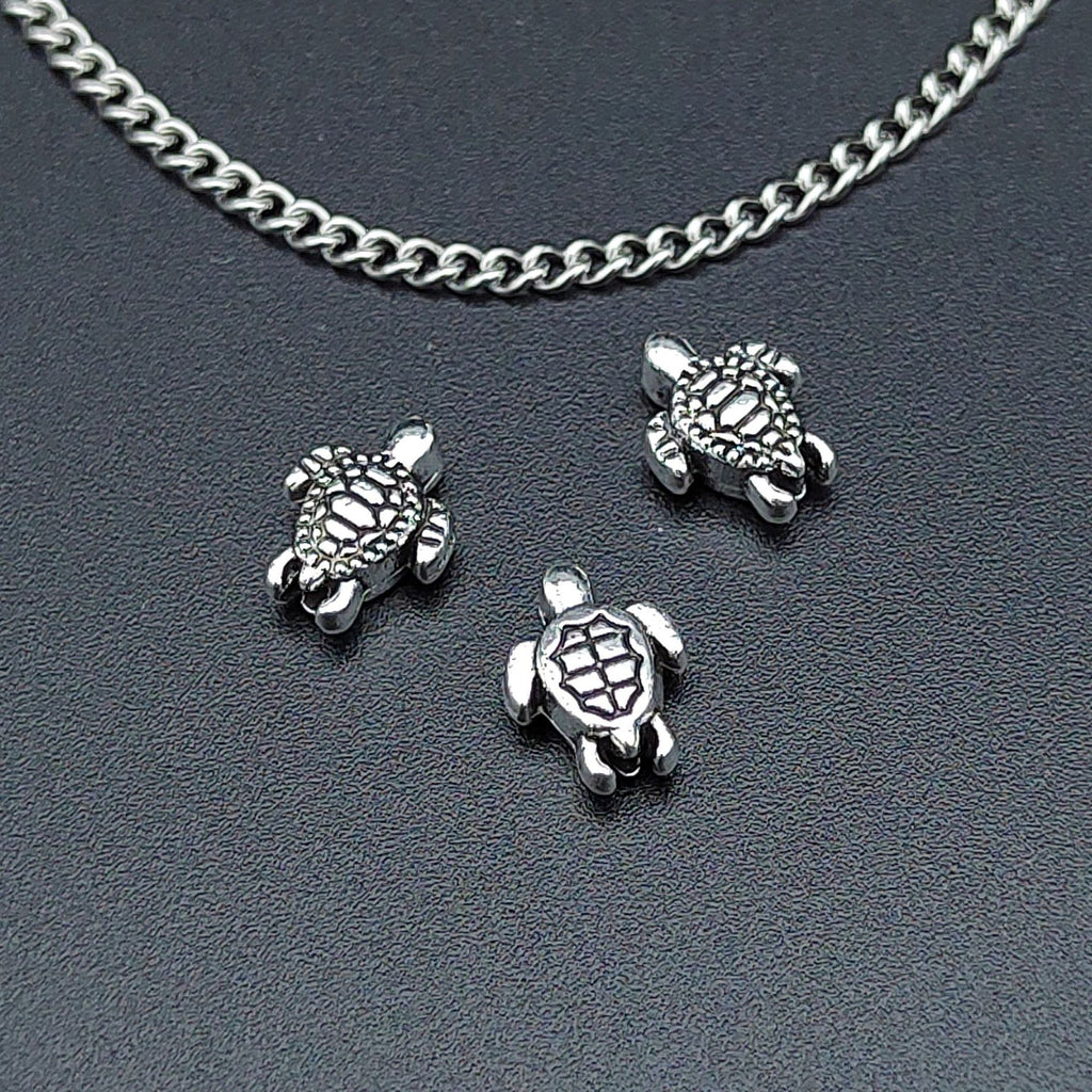 Turtle Metal Beads 9mm Antique Silver Tone Zinc Alloy 300pcs 2