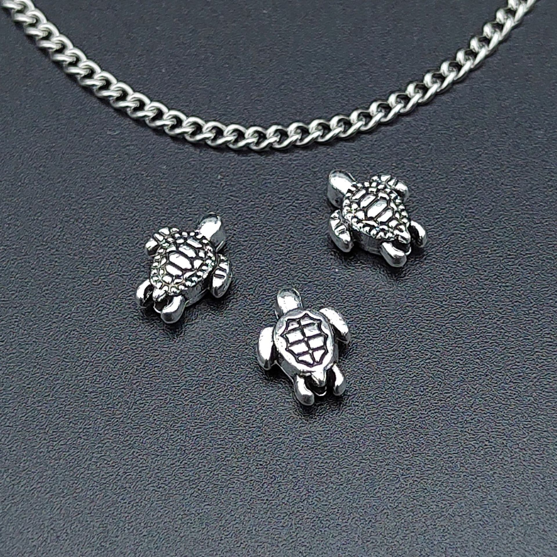 Turtle Metal Beads 9mm Antique Silver Tone Zinc Alloy 300pcs 2