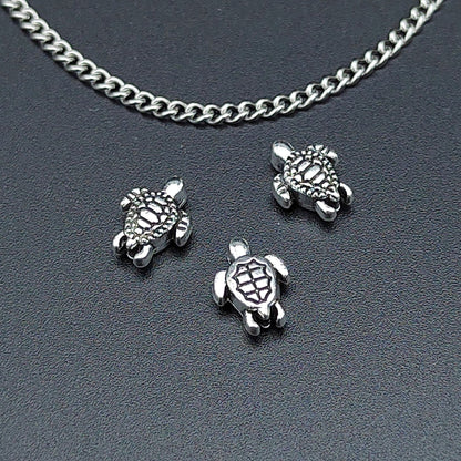 Turtle Metal Beads 9mm Antique Silver Tone Zinc Alloy 300pcs 2