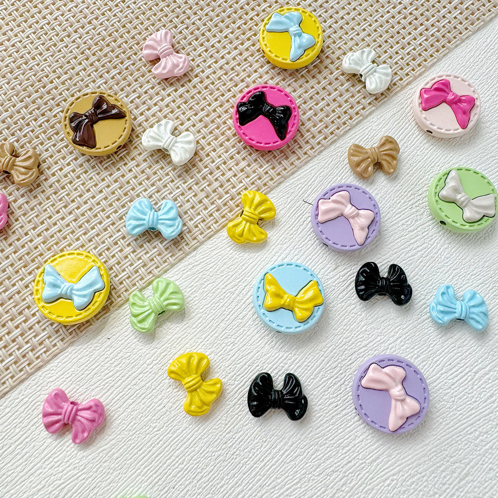 Round Bow Metal Beads 16mm 12mm Baking Painted 20pcs 3