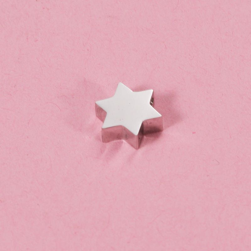 Stainless Steel Star Metal Beads 8mm Polished Color Retaining 10pcs 6