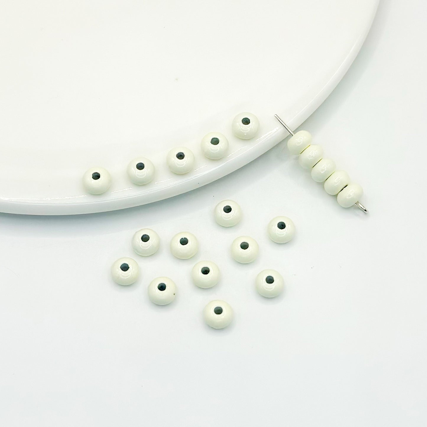 Alloy Spacer Beads 6mm Colorful Baking Painted 50pcs 10