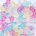 Transparent Star Acrylic Beads 11mm Chunky Pastel Mixed Colors 60pcs