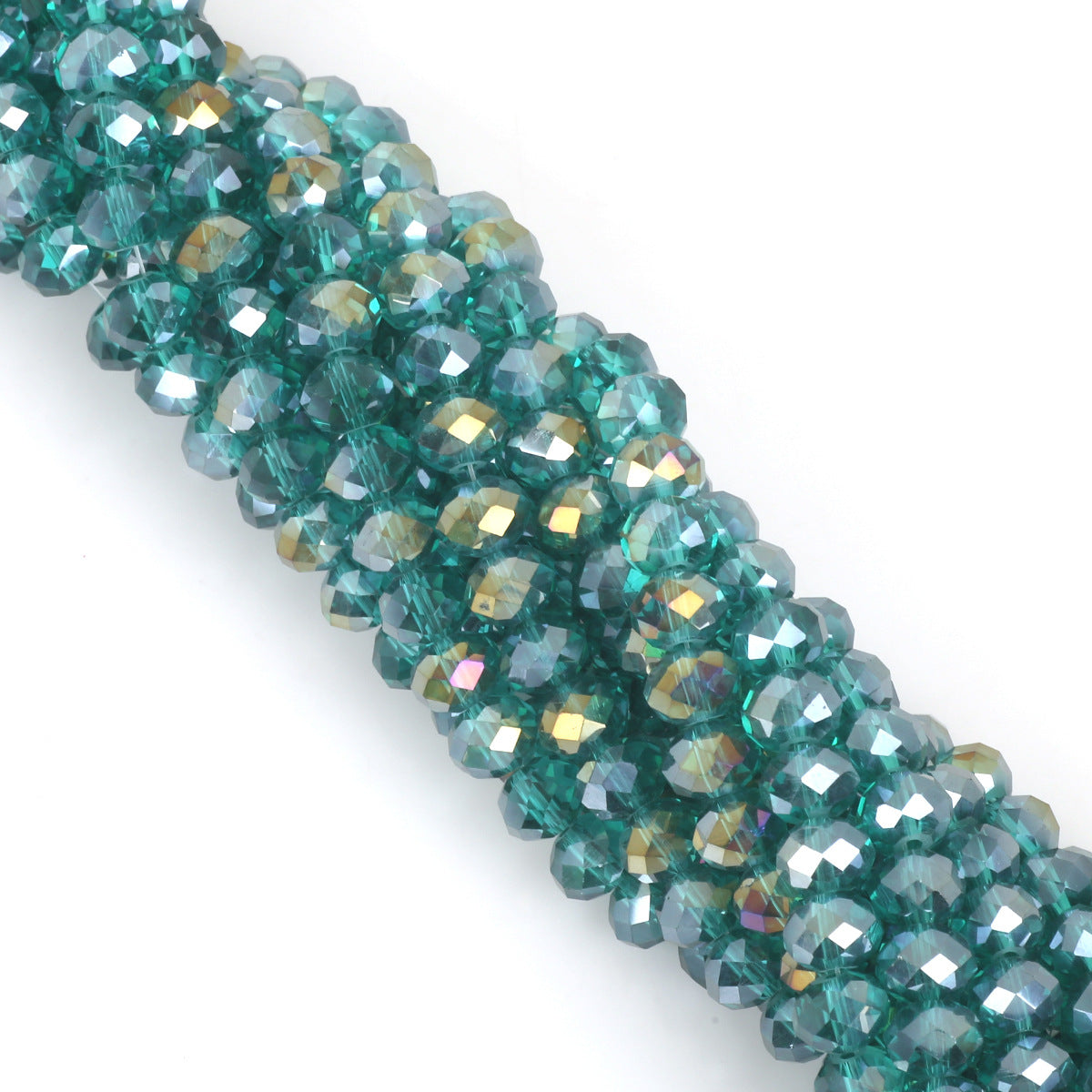 Glass Faceted Spacer Beads 8mm Iridescent Plating 23