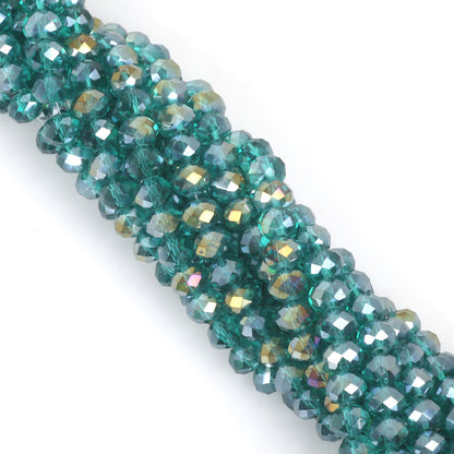 Glass Faceted Spacer Beads 8mm Iridescent Plating 23