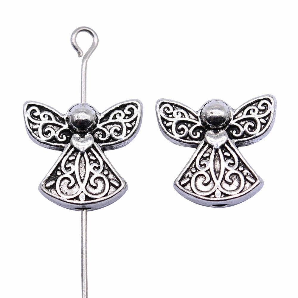 Angel Metal Beads 13mm Antique Silver Tone Alloy 20pcs 3