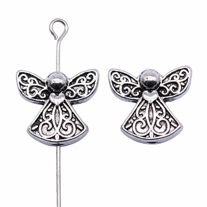 Angel Metal Beads 13mm Antique Silver Tone Alloy 20pcs 3