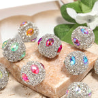 Embellished Bubblegum Beads 21mm Fancy Full Rhinestone Round 10pcs