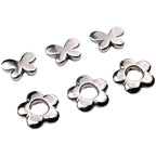 Plating Flower Butterfly Acrylic Beads 17-19mm Silver Metallic 100pcs 2