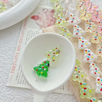 Hand Painted Christmas Tree Enamel Glass Beads 16mm 1pc 4