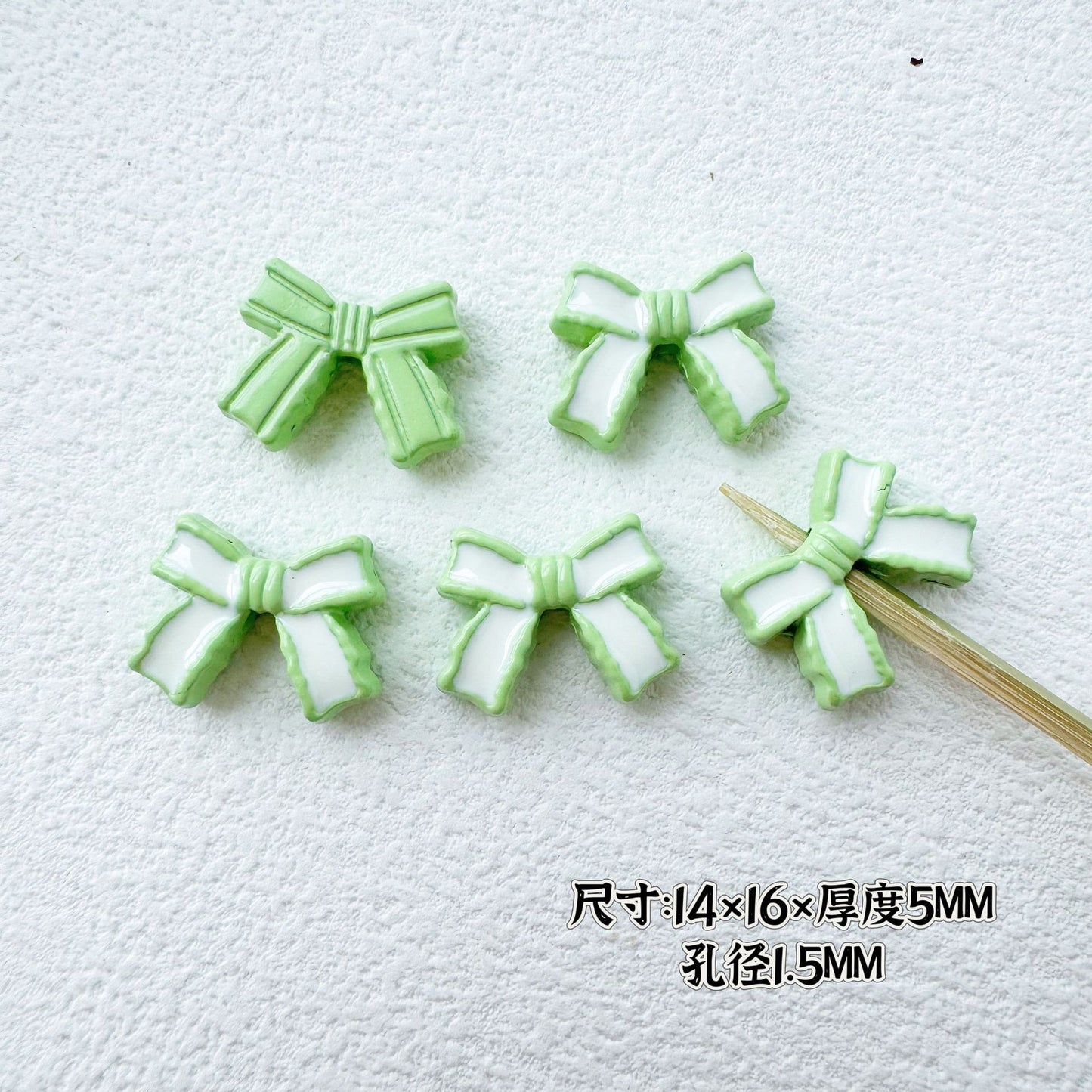 Bow Metal Beads 14mm 16mm Baking Painted Two-Color Alloy 10pcs 9