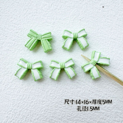 Bow Metal Beads 14mm 16mm Baking Painted Two-Color Alloy 10pcs 9