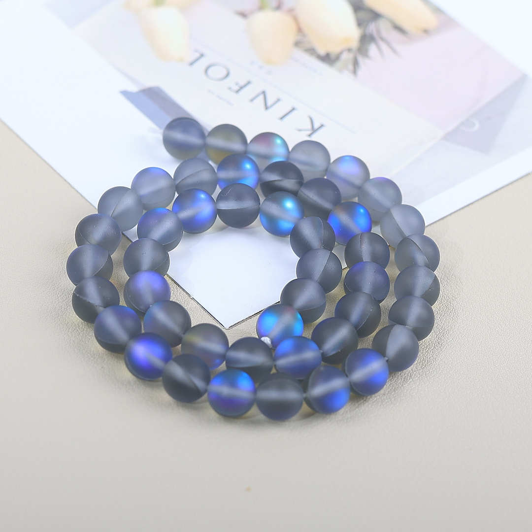 Mermaid Round Glass Beads 6mm Matte Pastel Jewel Tones 40pcs 40